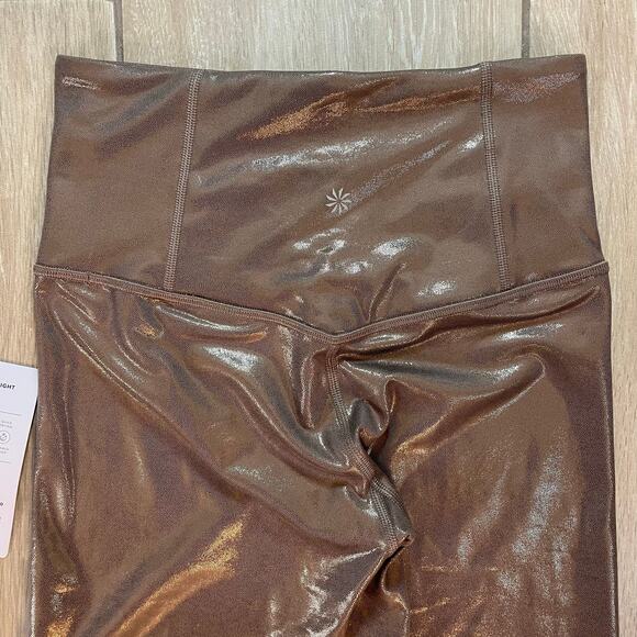 Athleta Elation Shine Tight Legging XS NWT Metallic Bronze/Tuscan Gold High-Rise - Picture 10 of 13